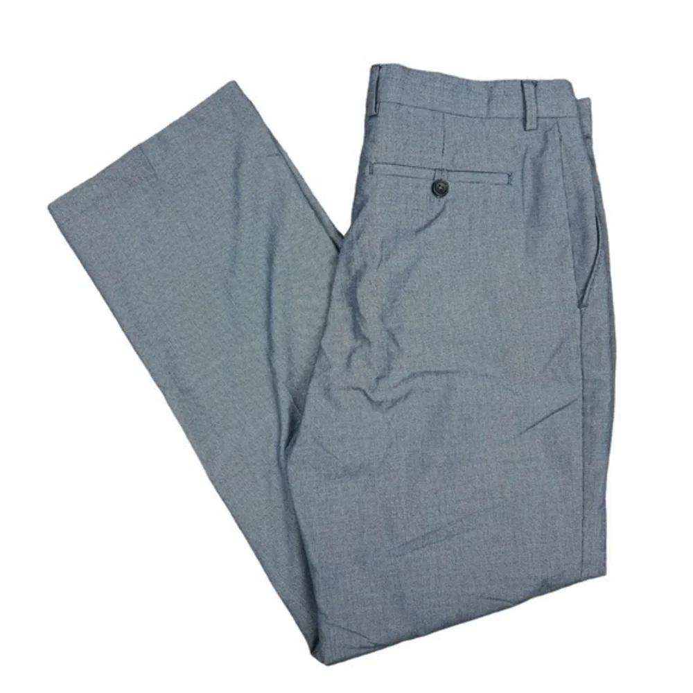 Banana‎ Republic Tailored Fit Dress Pants Blue Mens Size 34x32 Knit Fabric